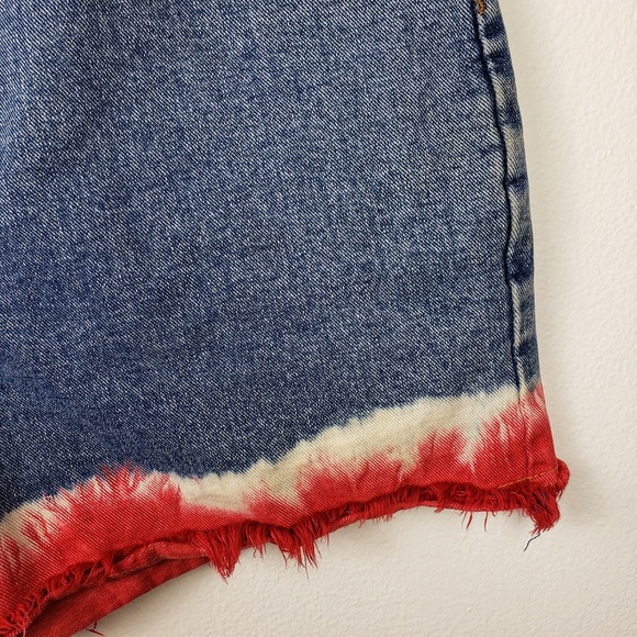 Vintage Pepe Dip Dyed Frayed Jean Shorts Sz 13/14 - Picture 3 of 8